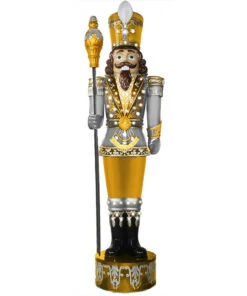 10' LED Lit Gold Nutcracker