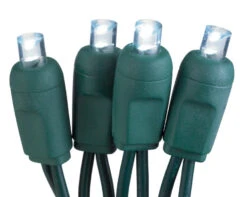 50-Light LED White Bulb/Green Wire 6" Centers. Case Pack Of 24 Sets