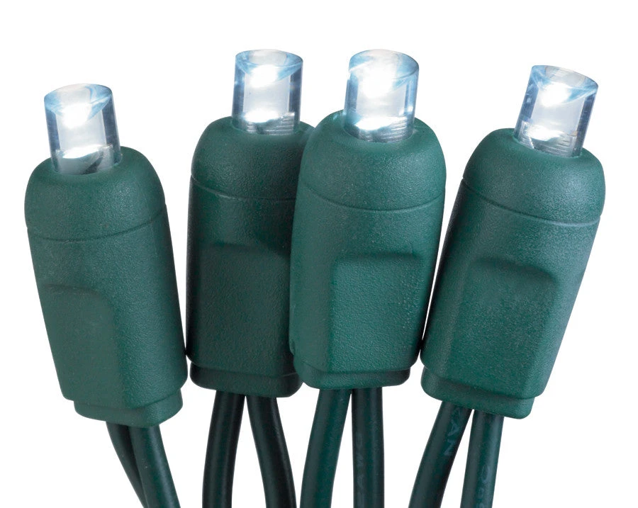 50-Light LED White Bulb/Green Wire 6" Centers. Case Pack Of 24 Sets 3 50-Light LED White Bulb/Green Wire 6" Centers. Case Pack Of 24 Sets