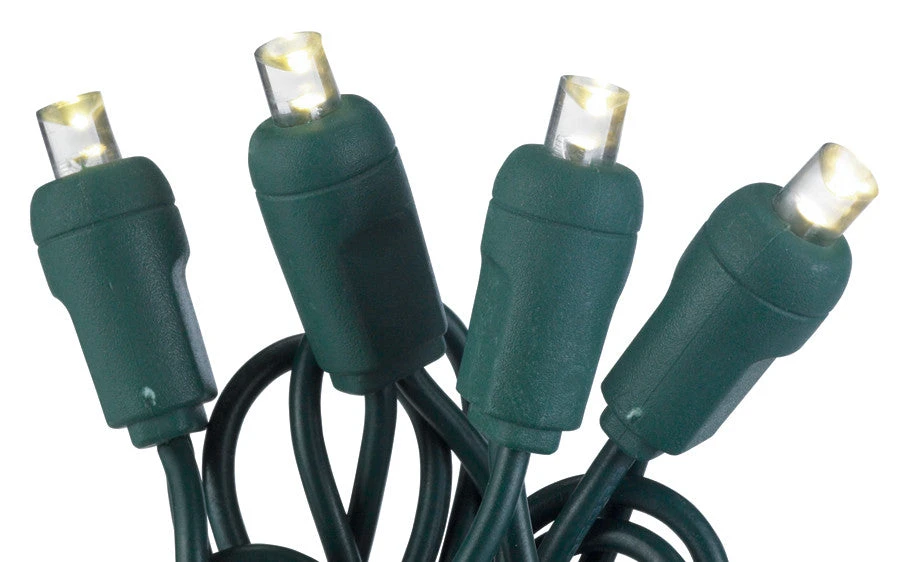 50-Light LED Warm White Bulb/Green Wire. 6" Centers. Case Pack Of 24 Sets 3 50-Light LED Warm White Bulb/Green Wire. 6" Centers. Case Pack Of 24 Sets