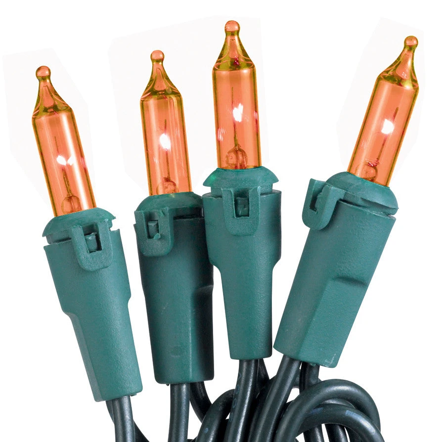 50-Light Orange Bulb/Green Wire. 5.5" Centers. Case Pack (24 Sets) 3 50-Light Orange Bulb/Green Wire. 5.5" Centers. Case Pack (24 Sets)
