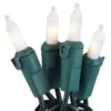 50-Light White Frost Bulb/Green Wire. 5.5" Centers. Case Pack (24 Sets)