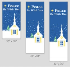 Peace Be With You Light Pole Banner -Winter Decor Market 115 family 15340