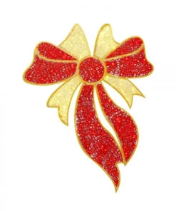 Giant 2D Red And Gold LED Bow - 5' & 6.5'