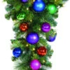 Decorated 3' Column Spray -Winter Decor Market 36in Jewel Tone Column Spray