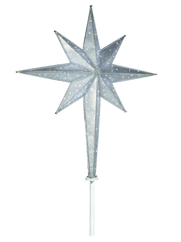Silver Moravian LED Tree Top Star 3 Silver Moravian LED Tree Top Star