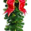 Natural 4.5' Column Drop With Red Structural Bow 2 Natural 4.5' Column Drop With Red Structural Bow -Winter Decor Market 54in Undecorated Column Drop with Red Bow