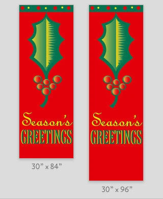 Season's Greetings Holly Leaf Light Pole Banner 4 Season's Greetings Holly Leaf Light Pole Banner - Image 2