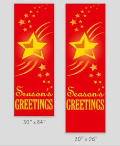 Season's Greetings Star Light Pole Banner (Red) -Winter Decor Market 608 family 63330