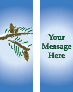 Pine Branches Light Pole Banner (Double Set)