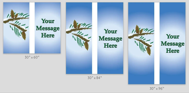 Pine Branches Light Pole Banner (Double Set) 4 Pine Branches Light Pole Banner (Double Set) - Image 2