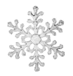 9" Clear Crystal Snowflake Ornament (Set Of 4)