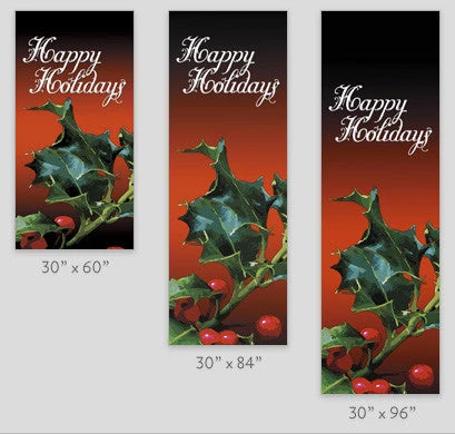 Happy Holidays Holly Light Pole Banner 4 Happy Holidays Holly Light Pole Banner - Image 2