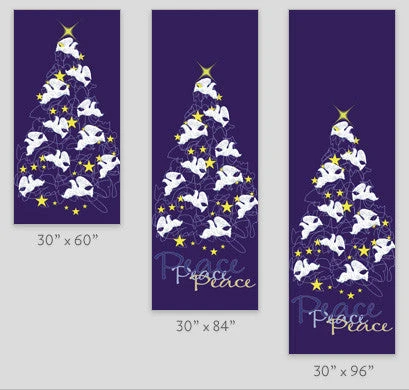 Peace Doves Holiday Tree Light Pole Banner 4 Peace Doves Holiday Tree Light Pole Banner - Image 2