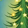 Cartoon Tree & Glowing Stars Light Pole Banner