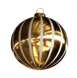 Giant Striped Round Inflatable Ornaments - 2 Sizes -Winter Decor Market AntwerpGold White