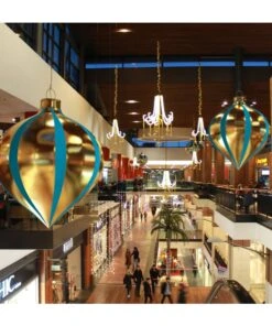 6.6' Giant Striped Onion Ornament Inflatable Decor -Winter Decor Market AtriumHangingInflatableHolidayDecor