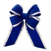 Premium Blue Nylon Bow - Multiple Options 1 Premium Blue Nylon Bow - Multiple Options -Winter Decor Market Blue Nylon w Silver Trim 18 inch