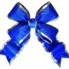 Blue Nylon Bow With Silver Trim 2 Blue Nylon Bow With Silver Trim -Winter Decor Market Blue Structural Bow