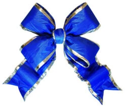 Blue Nylon Bow With Silver Trim