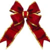 Burgundy Nylon Bow With Gold Trim 1 Burgundy Nylon Bow With Gold Trim -Winter Decor Market Burgundy Structural Bow 1