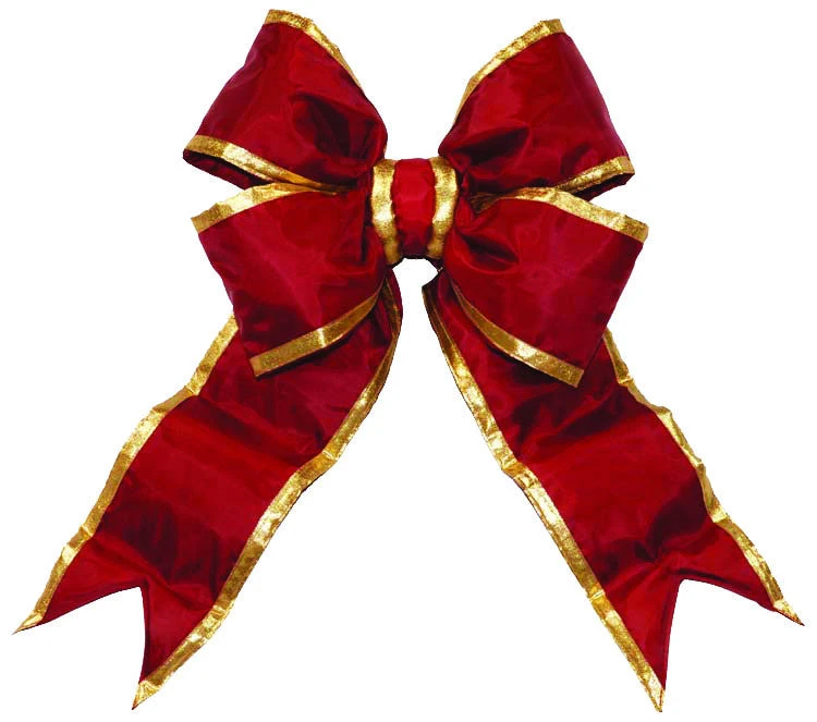 Burgundy Nylon Bow With Gold Trim 3 Burgundy Nylon Bow With Gold Trim