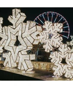 Giant Illuminated Snowflake Props -Winter Decor Market CoolWhiteGiantLitSnowflakeGroup