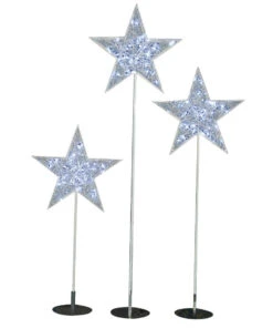 LED Illuminated Star Trees - Set Of 3