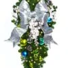 Decorated 4' Coastal Spray With 18" Red Bow 1 Decorated 4' Coastal Spray With 18" Red Bow -Winter Decor Market Decorated 4ft Coastal Spray