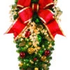 Decorated 4' Classic Spray With 18" Red Bow -Winter Decor Market Decorated 4ft Spray with 18in Bow