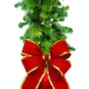 Garland Drop With 24" Red Finial & 18" Red Bow 2 Garland Drop With 24" Red Finial & 18" Red Bow -Winter Decor Market Garland Drop with 24in Red Finial 18in Red Bow