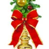 Garland Drop With 44" Gold Finial & 18" Red Bow -Winter Decor Market Garland Drop with 44in Gold Ball Finial 18in Red Bow