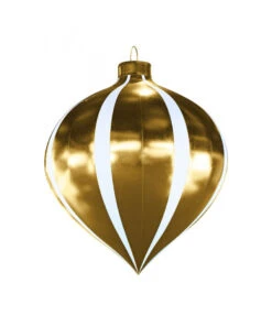 6.6' Giant Striped Onion Ornament Inflatable Decor -Winter Decor Market GiantHangingInflatableOnionBaubleGold