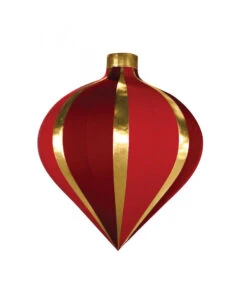 6.6' Giant Striped Onion Ornament Inflatable Decor -Winter Decor Market GiantHangingInflatableOnionBaubleRed