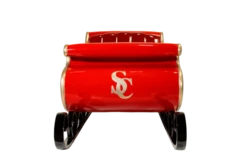 Santa's Sleigh Display Prop -Winter Decor Market GiantRedCommercialFiberglassSantaSleighFront