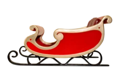 Santa's Sleigh Display Prop -Winter Decor Market GiantRedCommercialFiberglassSantaSleighLeft