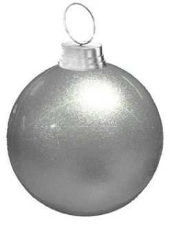 Giant Glitter Ornament -Winter Decor Market Glitter silver Ornament