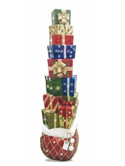 Lit Fiberglass Gift Box Stack Display