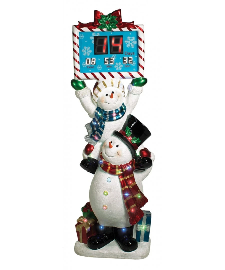 62" Lit Stacked Snowmen Christmas Countdown Prop 3 62" Lit Stacked Snowmen Christmas Countdown Prop