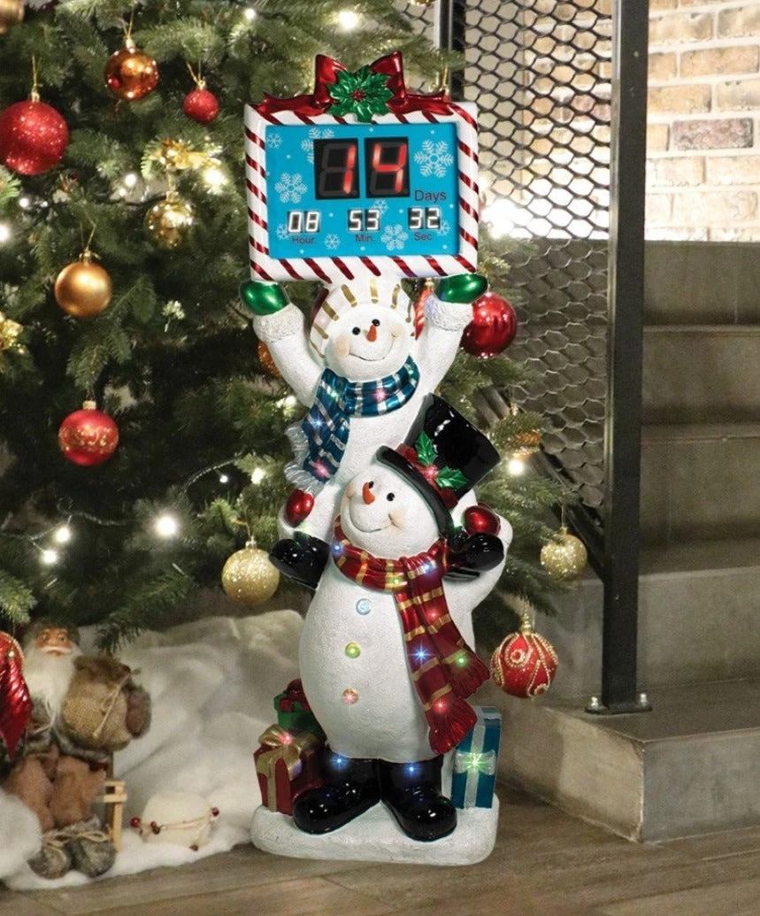 62" Lit Stacked Snowmen Christmas Countdown Prop 4 62" Lit Stacked Snowmen Christmas Countdown Prop - Image 2
