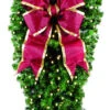 Natural 4' Spray With 18" Burgundy Bow 1 Natural 4' Spray With 18" Burgundy Bow -Winter Decor Market Natural 4ft Spray with 18in Burg Bow