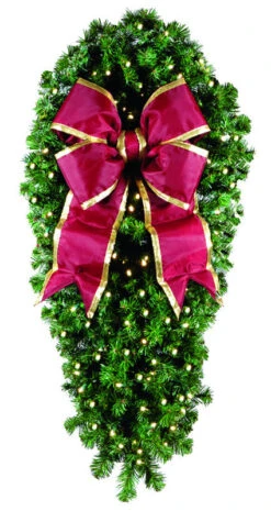 Natural 4' Spray With 18" Burgundy Bow