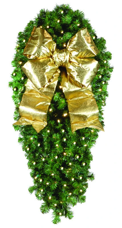 Natural 4' Spray With 18" Gold Bow 3 Natural 4' Spray With 18" Gold Bow