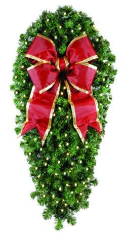 Natural 4' Spray With 18" Red Bow