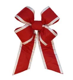Premium Old Glory Red Nylon Bow - Multiple Options -Winter Decor Market OldGloryNylonSilverTrimBow