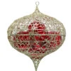 Champagne Glitter Ornament Cage - Round & Onion Shape 2 Champagne Glitter Ornament Cage - Round & Onion Shape -Winter Decor Market OrnamentCage FILLED copy