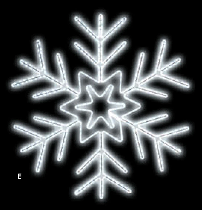 LED Ropelight Radiant Snowflake - 30", 40", 50" 3 LED Ropelight Radiant Snowflake - 30", 40", 50"