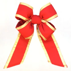Premium Red Outdura Bow - Multiple Options -Winter Decor Market RedwithGoldTrimOutduraBow