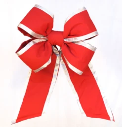 Premium Red Outdura Bow - Multiple Options -Winter Decor Market RedwithSilverTrimOutduraBow