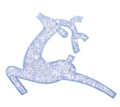 4' 2D LED Lit Leaping Reindeer -Winter Decor Market Silver2DIlluminatedReindeerCommercialDecoration